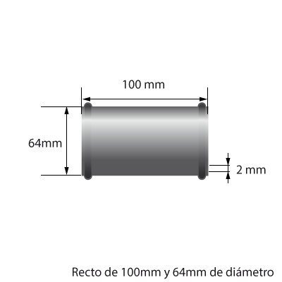 Medidas del Tubo de aluminio 51mm de diámetro