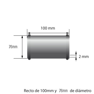 Medidas del Tubo de aluminio 76mm de diámetro