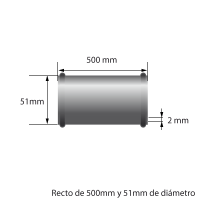 Medidas del Tubo de aluminio 51mm de diámetro