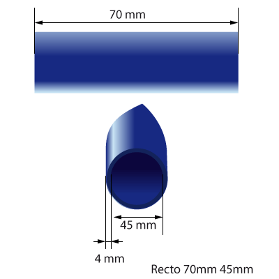 Medidas del manguito de silicona de 45mm de diámetro interno y 70mm de longitud