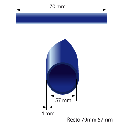 Medidas del manguito de silicona de 57mm de diámetro interno y 70mm de longitud